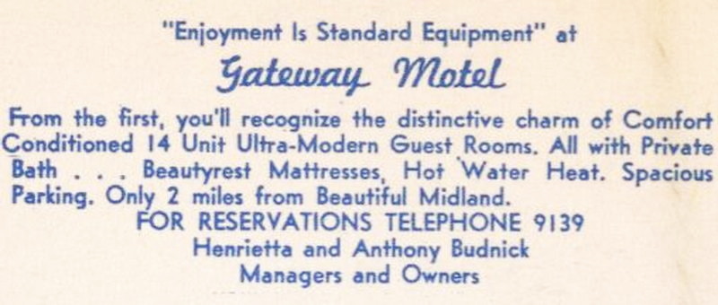 Gate-Way Motel (Gateway Motel) - Postcard